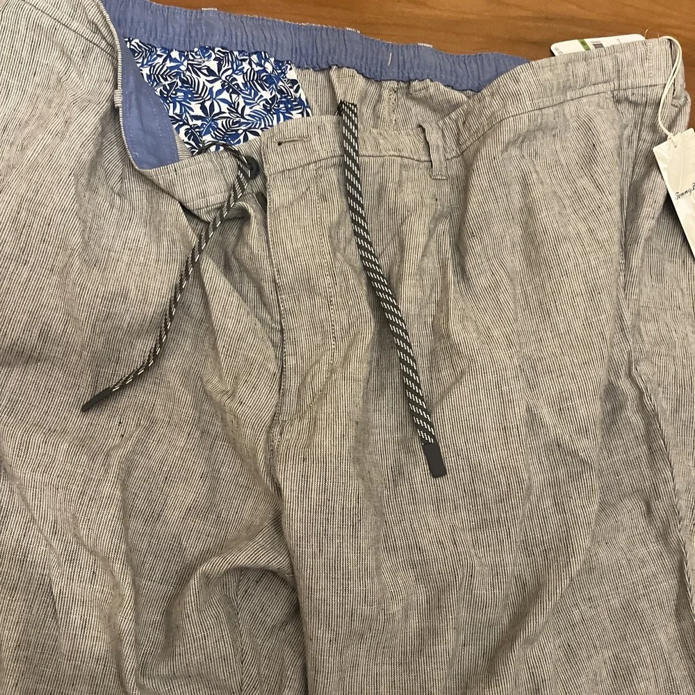 Tommy Bahama NWT Big And Tall 5XLB Island Sands Stripe Pants Linen Blend